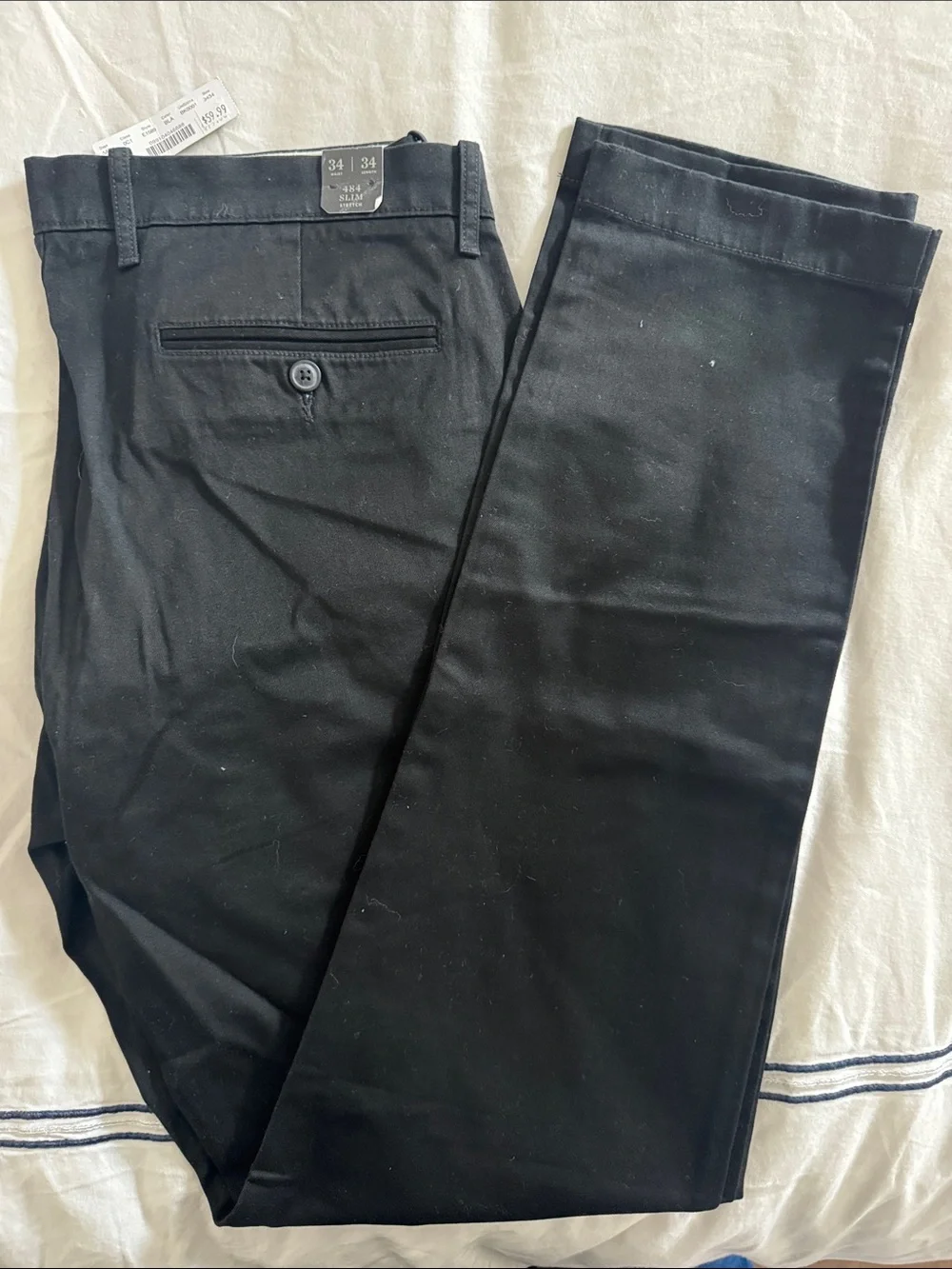 JCrewMen's Black 484 slim chino Pants